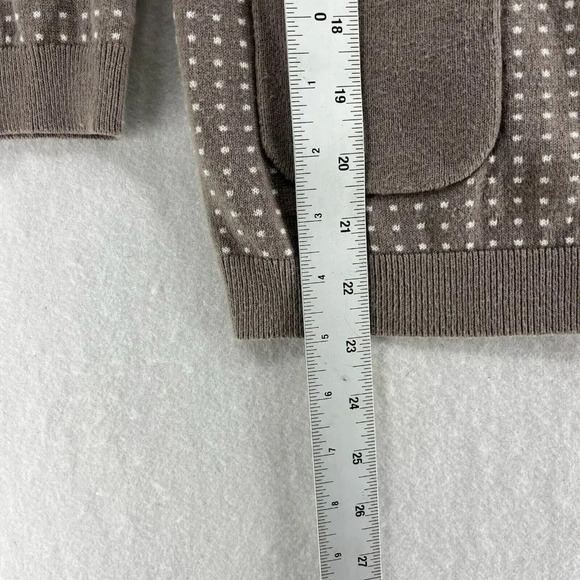 Banana Republic Cardigan Womens  PXXS Brown Knitted Polka Dot Button-Up Pockets - Picture 5 of 12